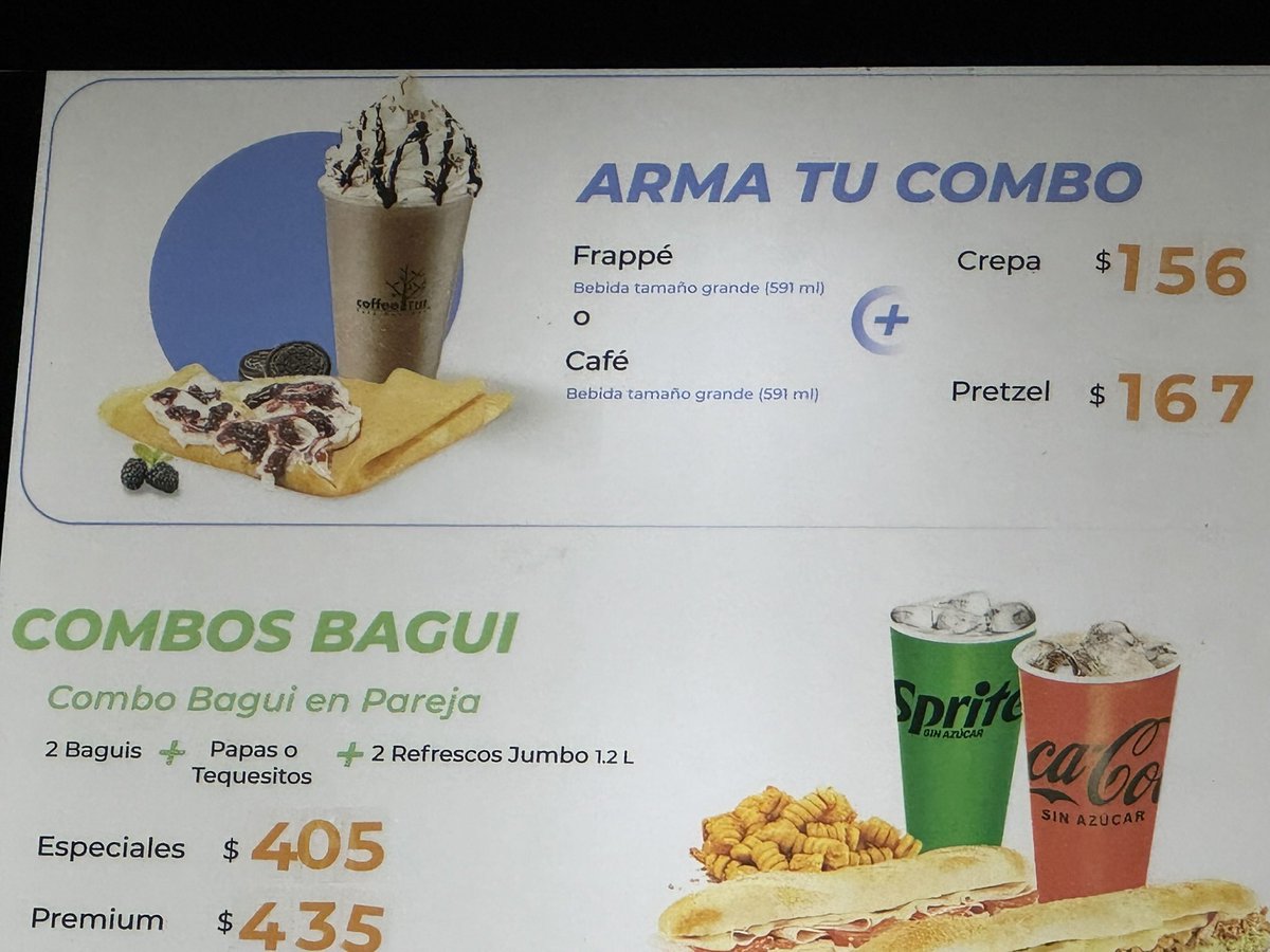 caneafonseca's tweet photo. @Cinepolis pedí un combo crepa y café, el cual está anunciado y me dijeron que no existe, que era un error de quien lo imprimió, que en el sistema no existe ese combo. ¿Quien está mal aquí? Aquí la prueba que lo anuncian a $156 y lo cobran a $175. Café grande + crepa. @Profeco https://t.co/QlK2QEuWRR