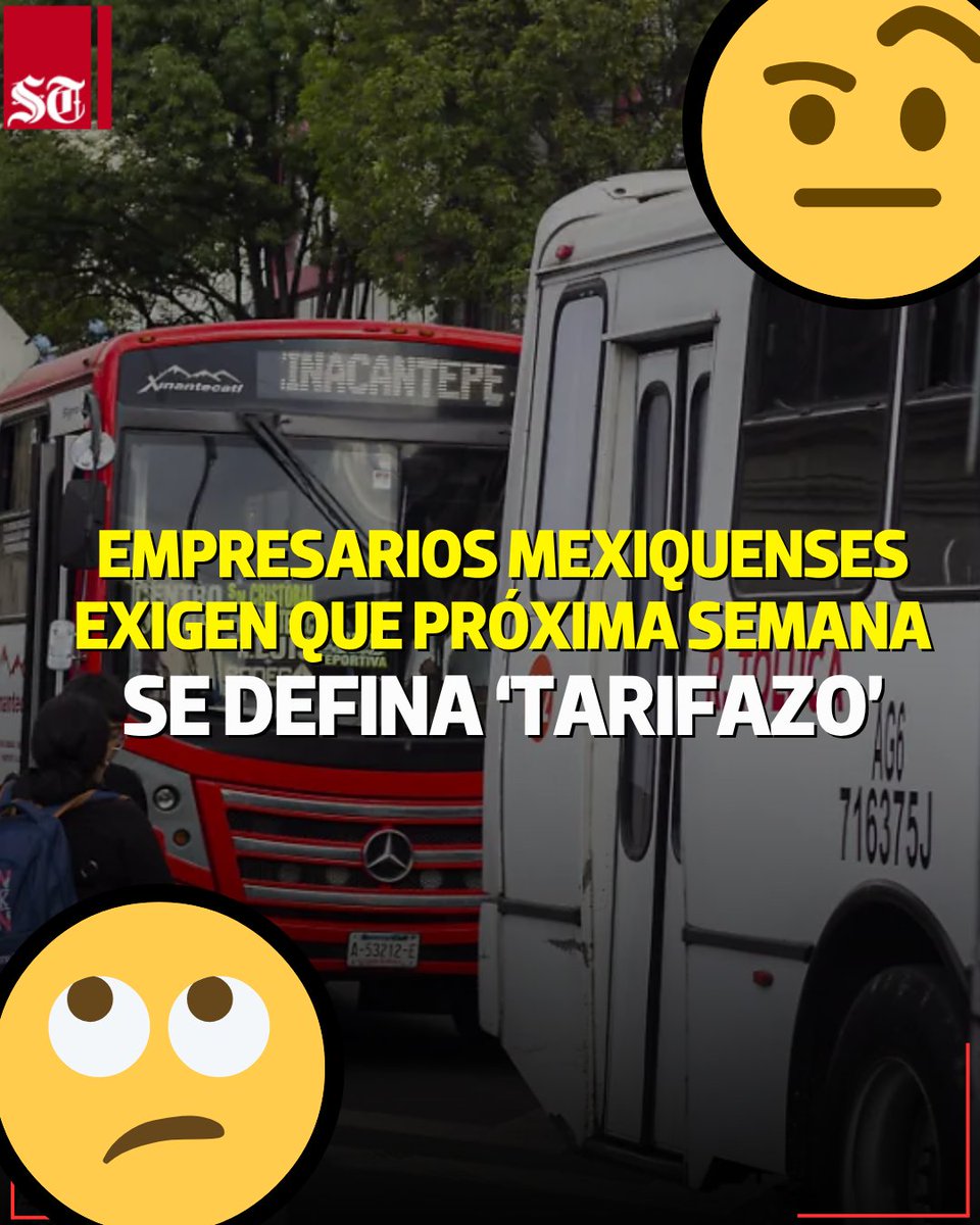 SOLTOLUCA's tweet photo. 💰🚍 ¿Sube el pasaje en el Edomex?
Empresarios del transporte público exigen que antes del 15 de octubre se defina un nuevo ajuste tarifario, y proponen que el pasaje mínimo suba de 12 a 16 pesos. 😮📆

Detalles 👇🏼👇🏼
https://t.co/oJukjSuQDW https://t.co/mEFi6XPCgC