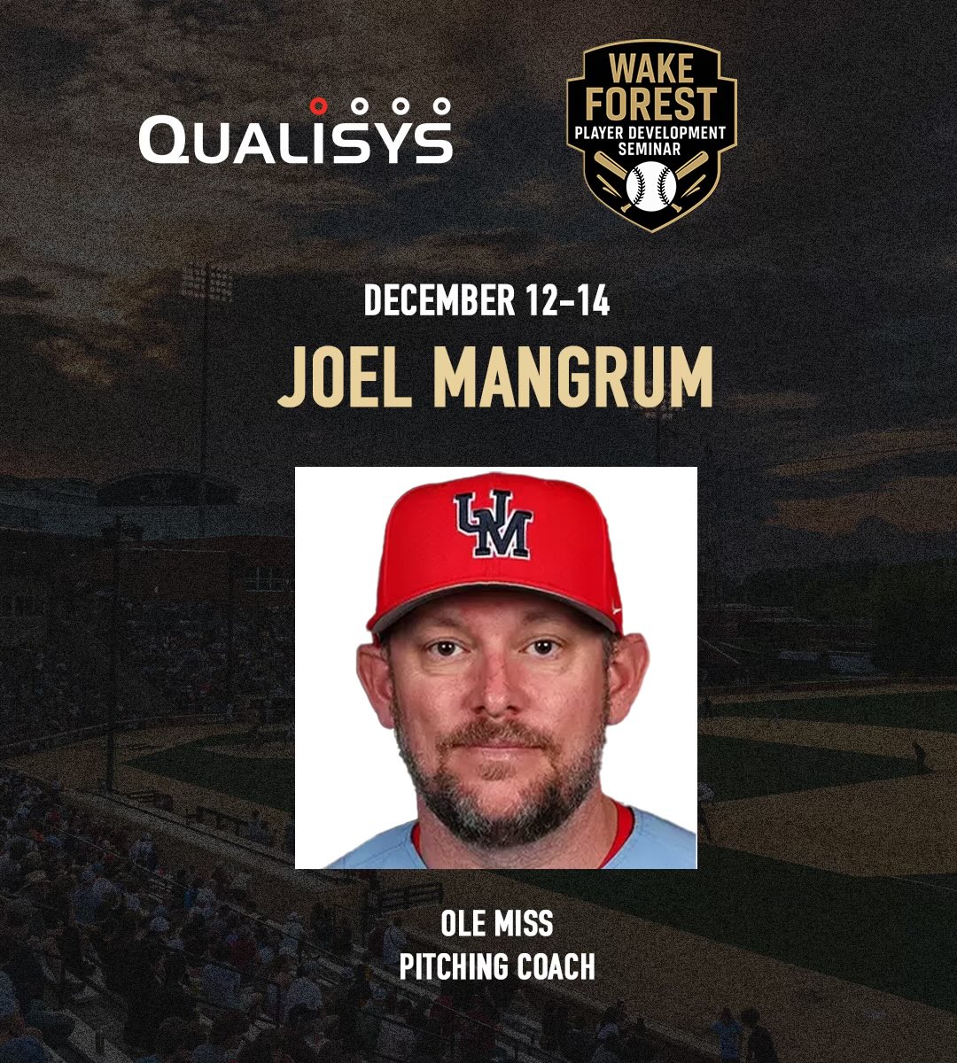 WFPlayerDev's tweet image. Rounding out our College Pitching Coach panel for the PD Seminar, Rich Dorman (@RD461pKs) of Oregon St, and Joel Mangrum (@coachmangrum) of Ole Miss!

Great group of college PCs to hear from this winter! Get your tickets here: …ayerdevelopmentseminar.totalcamps.com/shop/EVENT