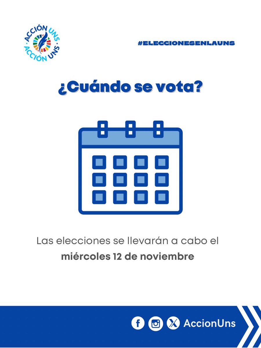 🗳️Se acercan las elecciones en la UNS

👉🏻Pasá las imágenes para conocer info importante!

🙌🏻Esta es tu voz. Esta es tu lista. Votá Acción UNS

#accionuns #tuvozcuenta #eleccionesenlauns #gestiónacadémica