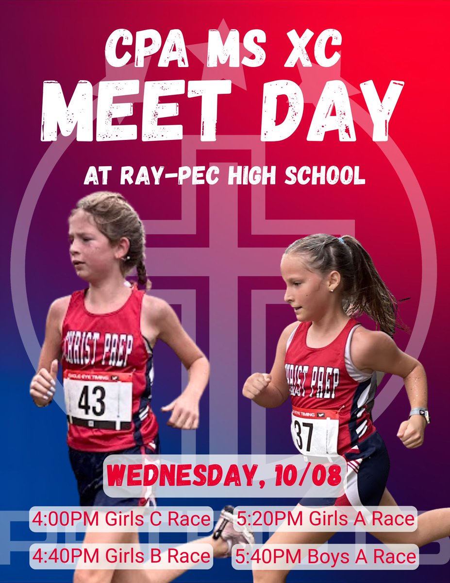 Christ Prep MS XC at Ray-Pec tomorrow!!