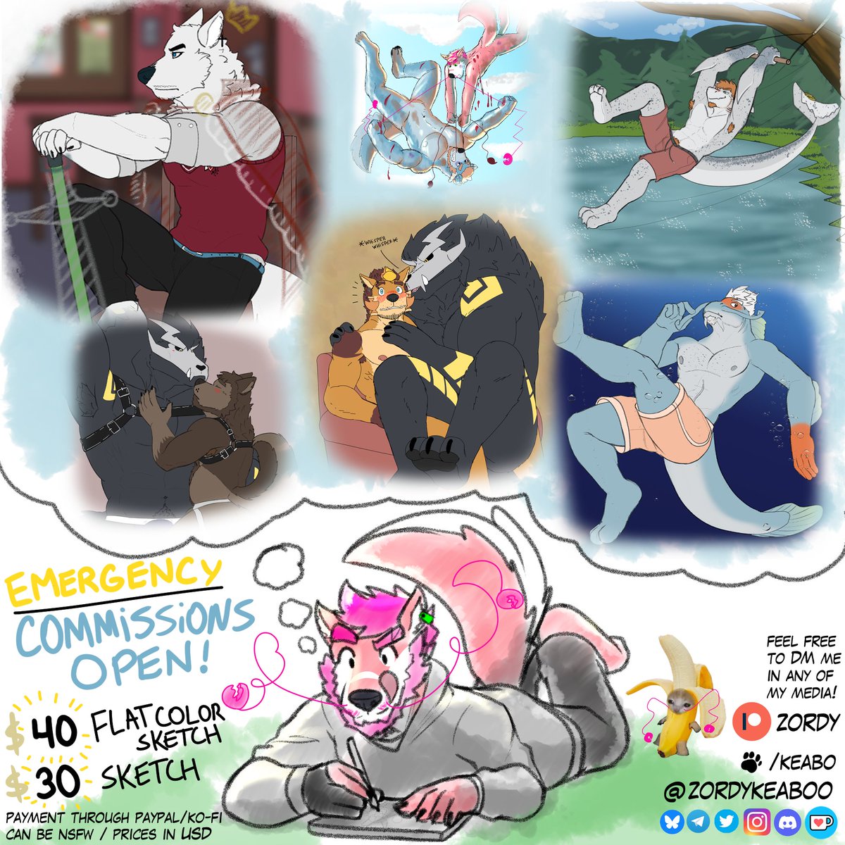 EY EVERYONE! Im opening emergency commissions! Sharing is greatly appreciated!!!

I'll be doing flat color sketches for $40 USD and sketches for $30 USD! If you need anything asides from that, refs, sprites, etc... Be sure to let me know!

more info here: ko-fi.com/zordykeaboo