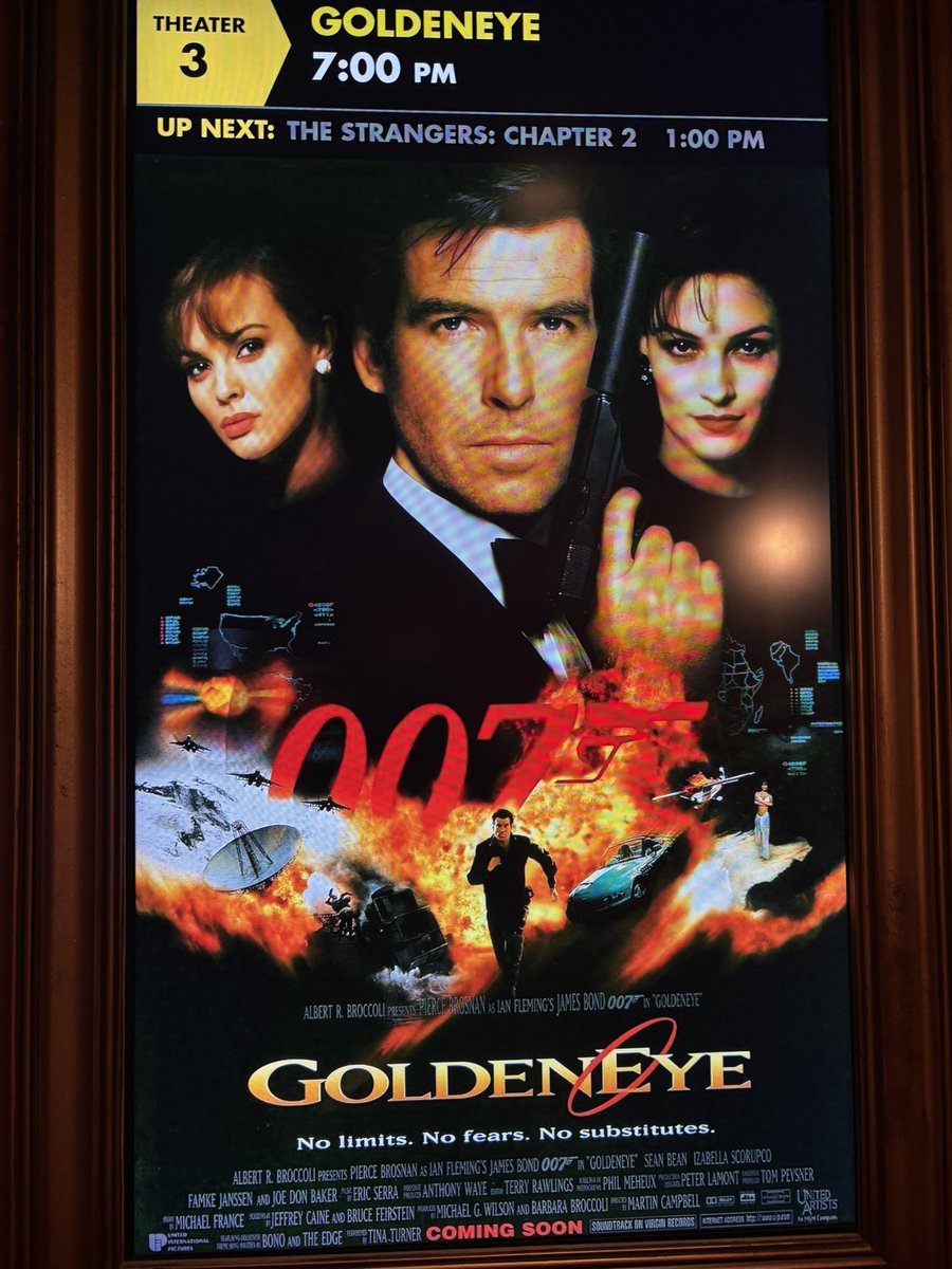 Jon (@smythemajor) on Twitter photo Taking my 18 year-old son to watch Goldeneye, and realizing with some quick math that the last time I saw this in-theater, I was exactly his age!
A classic to be enjoyed by all generations Taking my 18 year-old son to watch Goldeneye, and realizing with some quick math that the last time I saw this in-theater, I was exactly his age!
A classic to be enjoyed by all generations