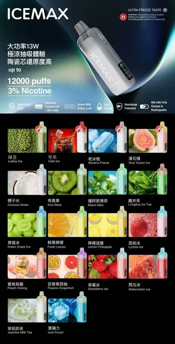 vape3762's tweet photo. 冰爆12000口一次性 https://t.co/P4h5SUsM3l