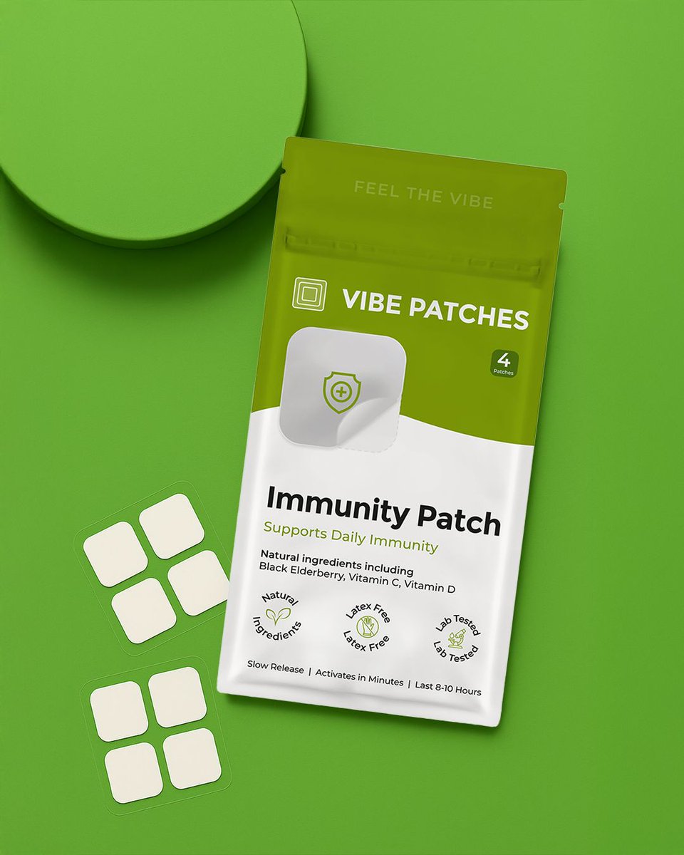 VibePatches's tweet image. 🛡️ Strengthen your defense, naturally.

The Immunity Patch delivers Zinc, Elderberry, Vitamin C &amp;amp; D3 for 8–10 hrs of steady support. Vegan, lab-tested, made in the USA.

Peel. Stick. Guard your vibe. 🌿
#ImmunityPatch #VibePatches #WellnessPatch #Wellness #TopicalPatch
