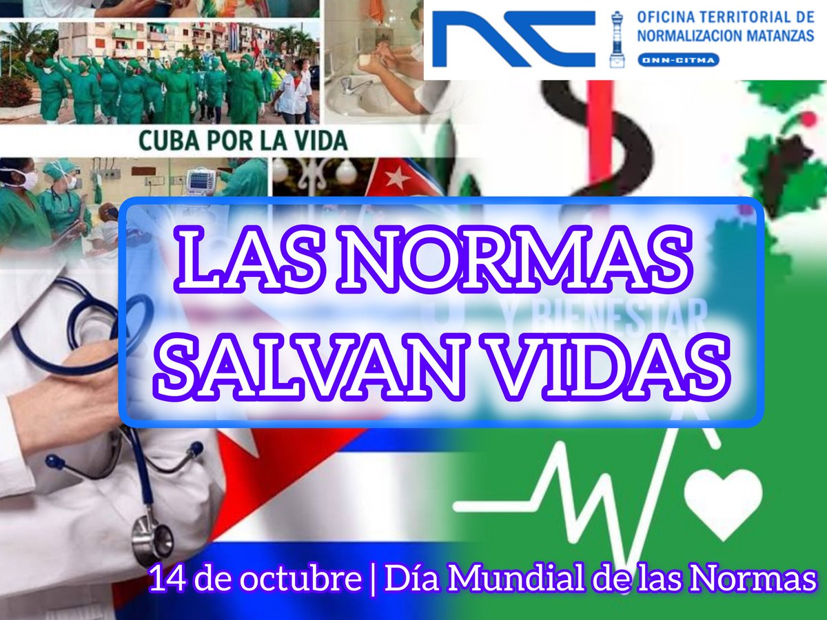 #OTNMatanzas| 🎯¿Cómo las normas fortalecen la salud en #Cuba 🇨🇺 ?
 
🏥 Las normas salvan vidas ‼️‼️‼️

🔎Desde la calidad del agua hasta la seguridad en hospitales, los estándares internacionales ayudan a proteger la salud de todos.  

#14deOctubre #DíaMundialDeLaNormalización