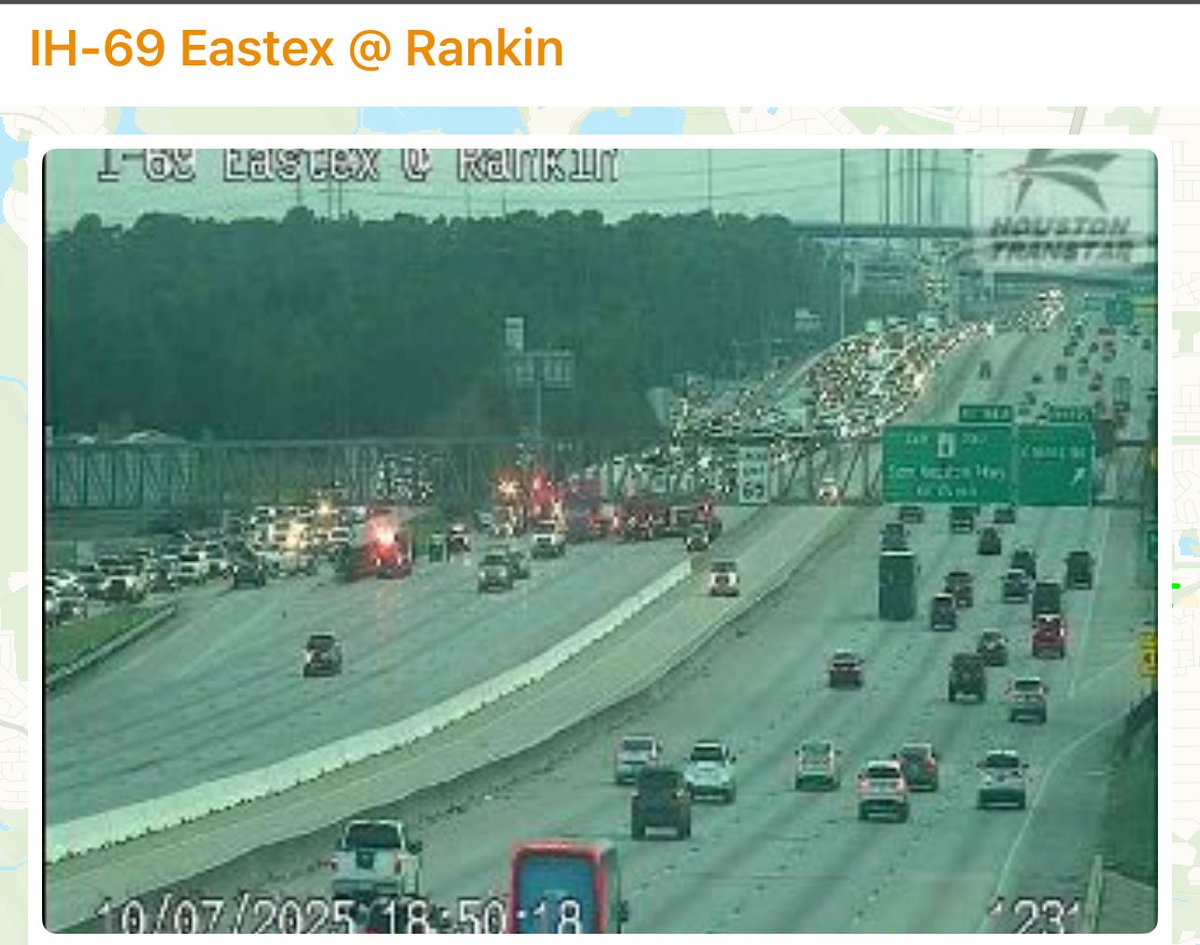 HCSO_TerryGarza's tweet image. Traffic alert:  IH-69 Eastex Freeway NB at Rankin Rd., major crash involving two vehicles.  Complete freeway shutdown.  First responders are on the scene.  Find an alternate route or expect delays.  @HCSOTexas @SheriffEd_HCSO @TxDOTHouston @houstontranstar @HCSO_SSB