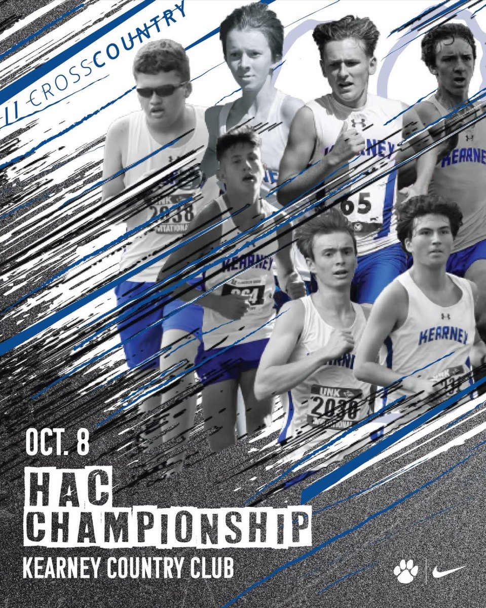 Join us tomorrow for the Heartland Athletic Conference Championship at the Kearney Country Club. 🐾

JV – 4:10 PM
Varsity – 5:20 PM

Let’s pack the course with Bearcat fans! 🔵🟡 

#BearcatNation #BearcatXC #CrossCountry #WolfPack #KearneyNE #BearcatPride