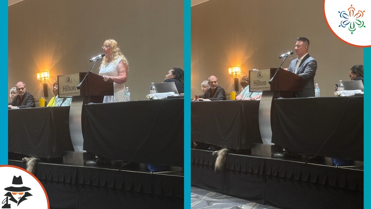 EyeSpyOrg's tweet photo. 🧡 Thank you, @NFB_voice FL!
We were honored to present &amp; host a breakout at this year’s Florida state convention.

Grateful to President Camille Tate, the board &amp; delegates for the warm welcome! 

#Blindness #LowVision #DigitalInclusion #NFB #EyeSpyTalks #NFBFL https://t.co/u3reivyGrq