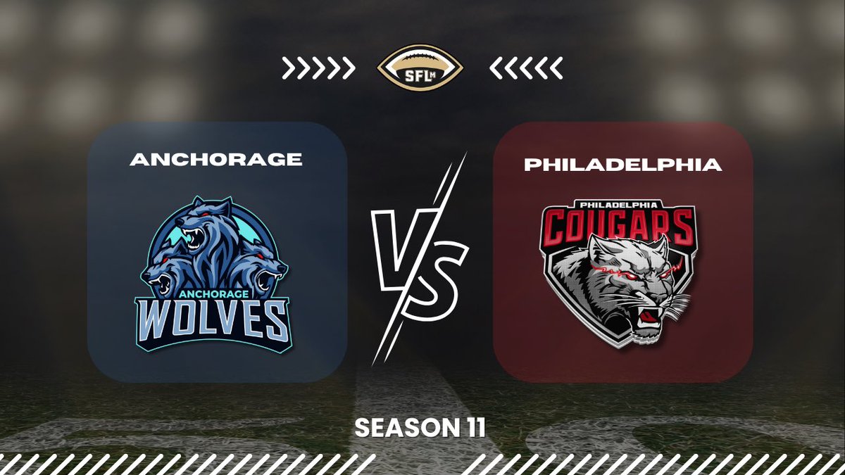 SimulationFLm's tweet image. More SFLm on VFN!
Anchorage Wolves travel to @PhillyCougars 

📺 youtube.com/live/tQ2Uu3Fcq…
JOIN ➡️ simfl.net/create-a-player

#MakeAnImpact #SFLm