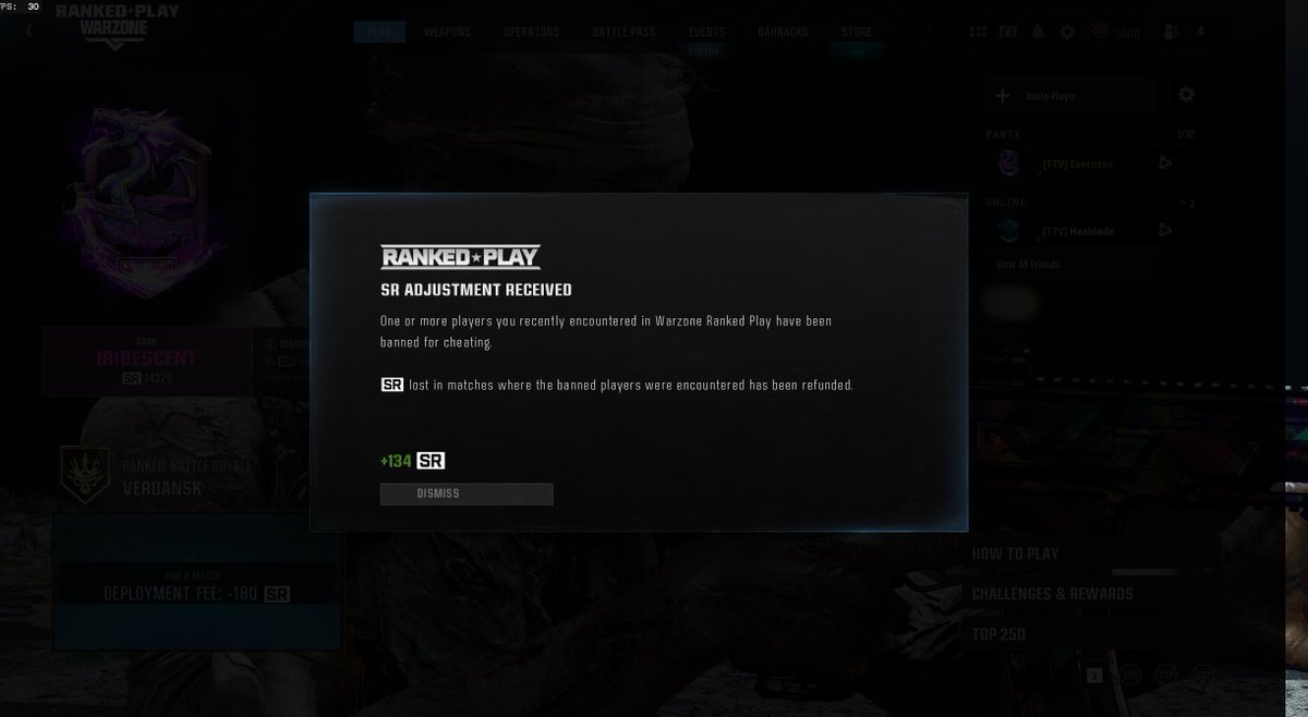 MaxExecutes's tweet image. This is one of the cruelest jokes ever LMAO. Just lost a full 180SR due to a shadow ban at the very start of a game then the next day I get this 🤣🤣🤣🤣🤣🤣 (while still in limited match making btw)