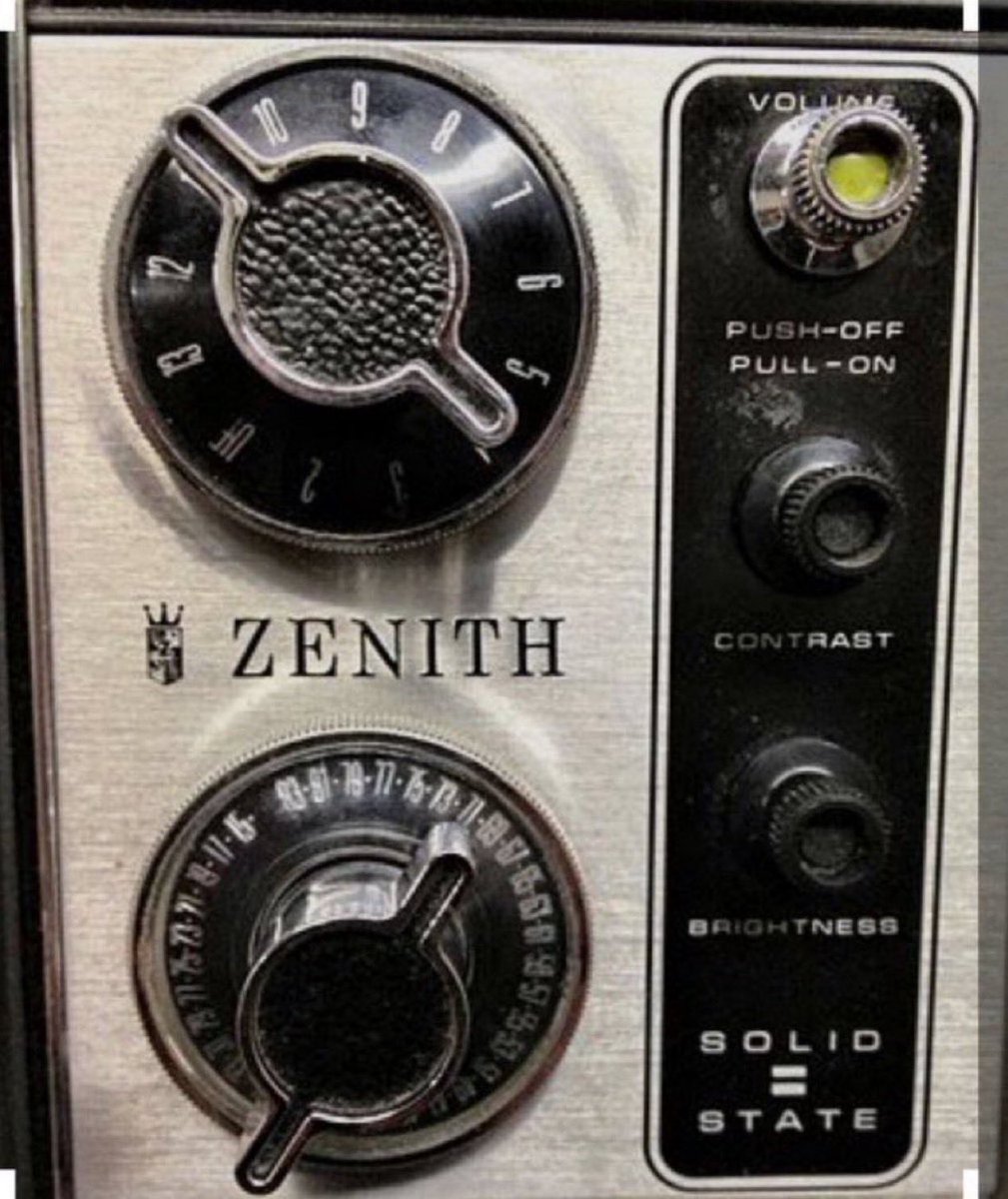 The top knob was for the three or four channels your giant antenna actually brought in. The bottom knob was for entertaining yourself with machine gun sound effects.