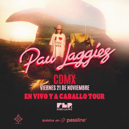 La cantautora chihuahuense 𝐏𝐀𝐔 𝐋𝐀𝐆𝐆𝐈𝐄𝐒 regresa a CDMX con su nueva gira “𝐄𝐧 𝐯𝐢𝐯𝐨 𝐲 𝐚 𝐜𝐚𝐛𝐚𝐥𝐥𝐨 𝐭𝐨𝐮𝐫” el próximo viernes 21 de noviembre en 𝐅𝐎𝐑𝐎 𝐋𝐀 𝐏𝐀𝐙.
Los boletos están disponibles en 𝐏𝐀𝐒𝐒𝐋𝐈𝐍𝐄 ¡No te la pierdas!