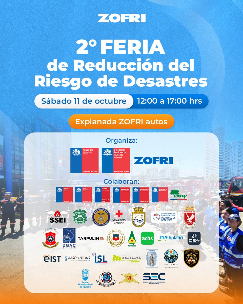 En el marco del Día Internacional de la Reducción de Riesgo de Desastres (DIRRD), designado por la Organización de las Naciones Unidas el 13 de octubre, cuyo lema para este año es "Financiar la resiliencia, no los desastres", la Dirección Regional de SENAPRED Tarapacá , en