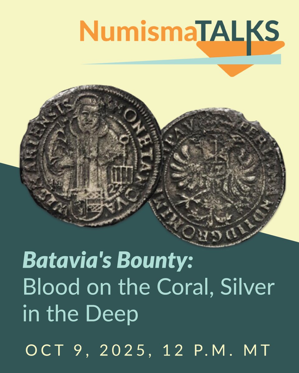 ANACoins's tweet image. ⚓ Upcoming #NumismaTalks! 

Join Caroline Turco, @MoneyMuseumCS assistant curator this Thursday to uncover the haunting story behind one of history’s most infamous shipwrecks.

Register now: bit.ly/4pYkkSH

#Numismatics #MedievalHistory #CoinCollecting #ANAEducation