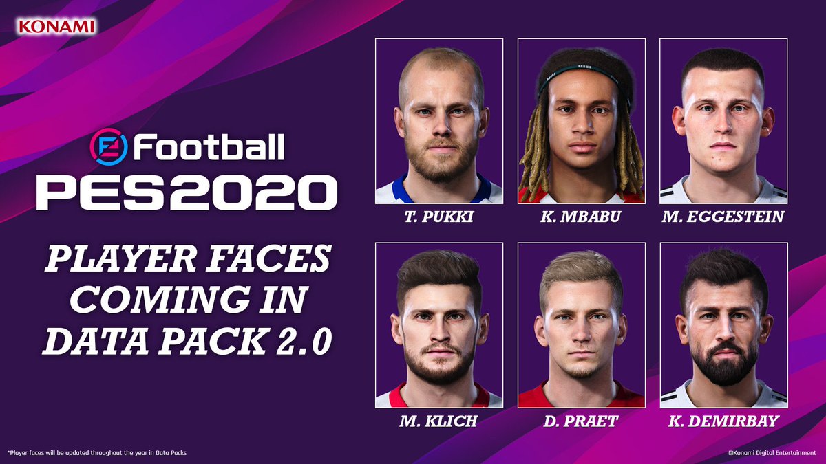 EditfacePes (@editfacepes) on Twitter photo Starting with the next update I will show the new player faces added in the game as was done before by <a href="/play_eFootball/">eFootball</a> <a href="/we_konami/">eFootball™公式</a> until PES 2020.
<a href="/we_konami/">eFootball™公式</a> you can start back showing new faces preview, could be great. #eFootball Starting with the next update I will show the new player faces added in the game as was done before by <a href="/play_eFootball/">eFootball</a> <a href="/we_konami/">eFootball™公式</a> until PES 2020.
<a href="/we_konami/">eFootball™公式</a> you can start back showing new faces preview, could be great. #eFootball