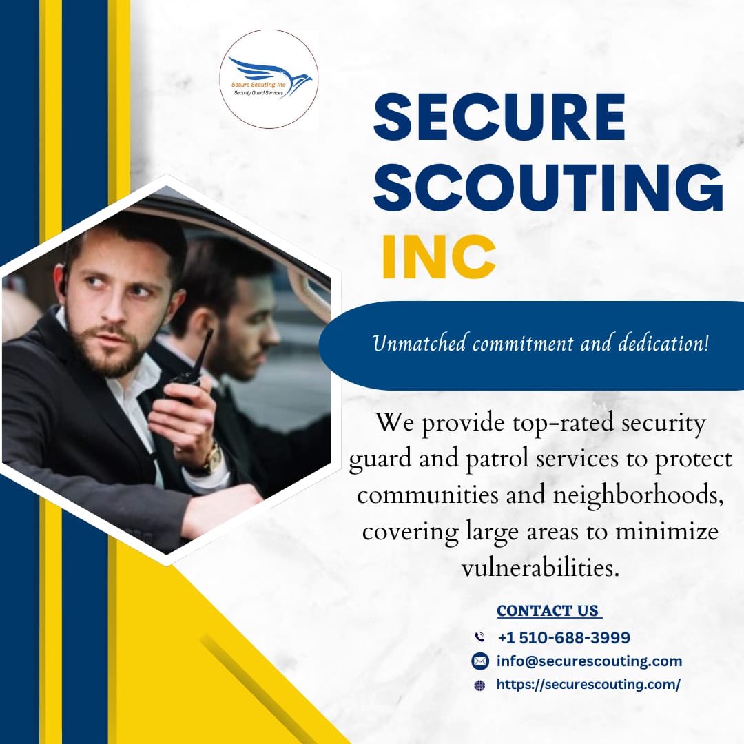 SecureScouting's tweet photo. Protecting Communities with Professional Security Guard &amp; Patrol Services
#SecureScoutingInc
#SecurityGuardServices
#PatrolServices
#CommunitySafety
#NeighborhoodSecurity
#CaliforniaSecurity
#BayAreaSecurity
#SacramentoSecurity
#ConstructionSiteSecurity
#EventSecurity https://t.co/Z9Z6wBjSjf