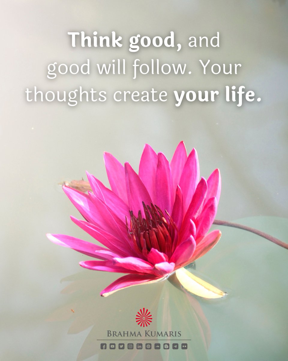 BrahmaKumaris's tweet photo. Every thought is a seed that shapes your destiny. Nurture it with goodness, and life will blossom in return. 

💭 What positive thought will you plant today?

#brahmakumaris #PositiveThinking #MindfulLiving #PersonalGrowth #NurtureYourMind #GoodVibesOnly #LifeBlossoms #ThoughtsBecomeThings #SpiritualJourney #InnerPeace