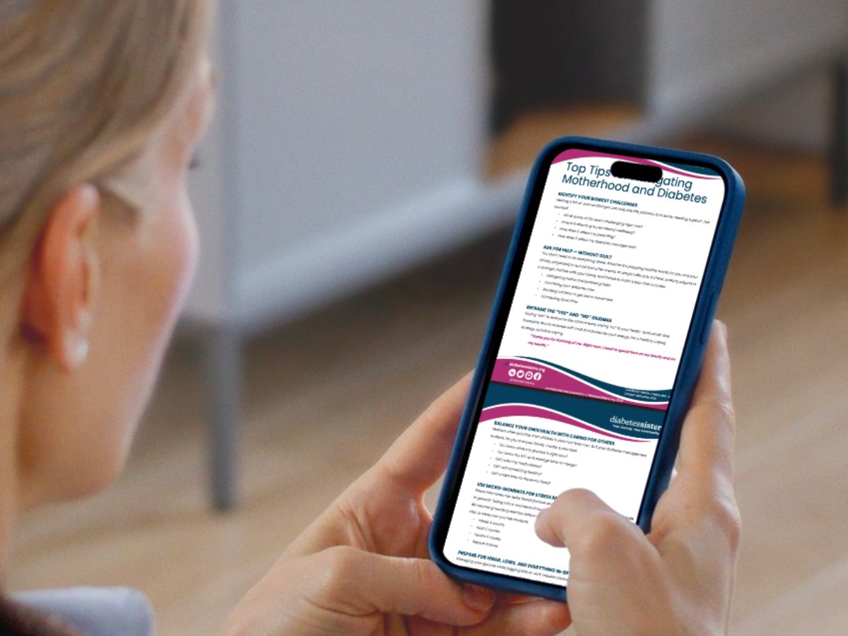 Top Tips for Navigating Motherhood &amp; #Diabetes — a FREE, downloadable guide made to help you juggle health + care for your family.

Download your copy today → hubs.ly/Q03MH9lW0

#Diabetes #MomLife #Type1 #Type2 #Health #SelfCare #SupportMoms