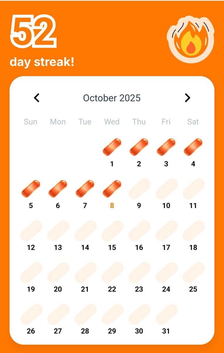 52 days Orange-pilled the journey continues. It’s not just about keeping the streak, but about staying true to the mission, growing stronger, and proving that discipline beats motivation every time. The dynasty is rising, one day at a time.