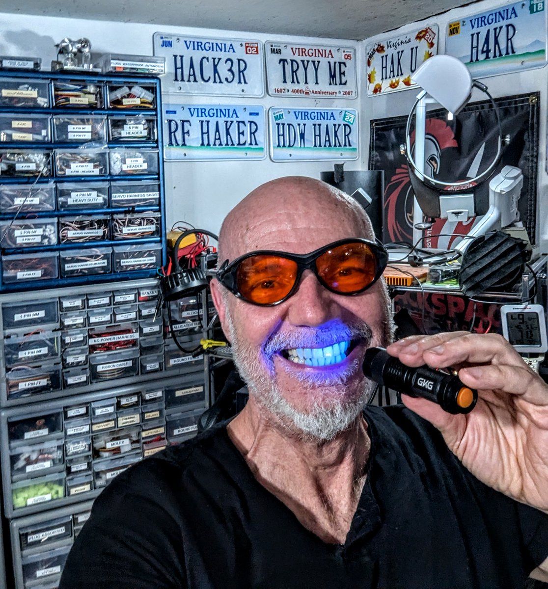 montaelkins's tweet image. My UV glasses to harden my clear fingernail polish w/ UV light. The polish insulates and tacks down the small wires I soldered.
RP2040 with a 1.28" color LCD display.
No good place to grab 3.3V volts except directly on the voltage regulator output pin. :(
#HardwareHacking