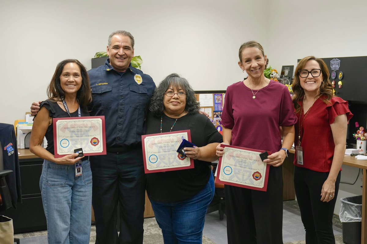 Our Public Education Team was recognized with Employee Commendation Ribbons for their efforts to revise and enhance the NWFD Youth Fire Setting Intervention and Education Program. Christine Leonard, Veronica Rubio, and Amy Allen have dedicated many hours to ensuring that the