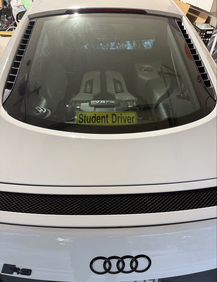 yt74's tweet image. Having some fun with my son’s #STUDENTDRIVER sticker. #AUDIR8
