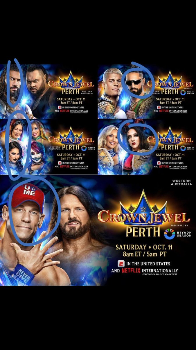 KOTA1903's tweet photo. My predictions for WWE Crown jewel on Saturday https://t.co/J6m05pYogK