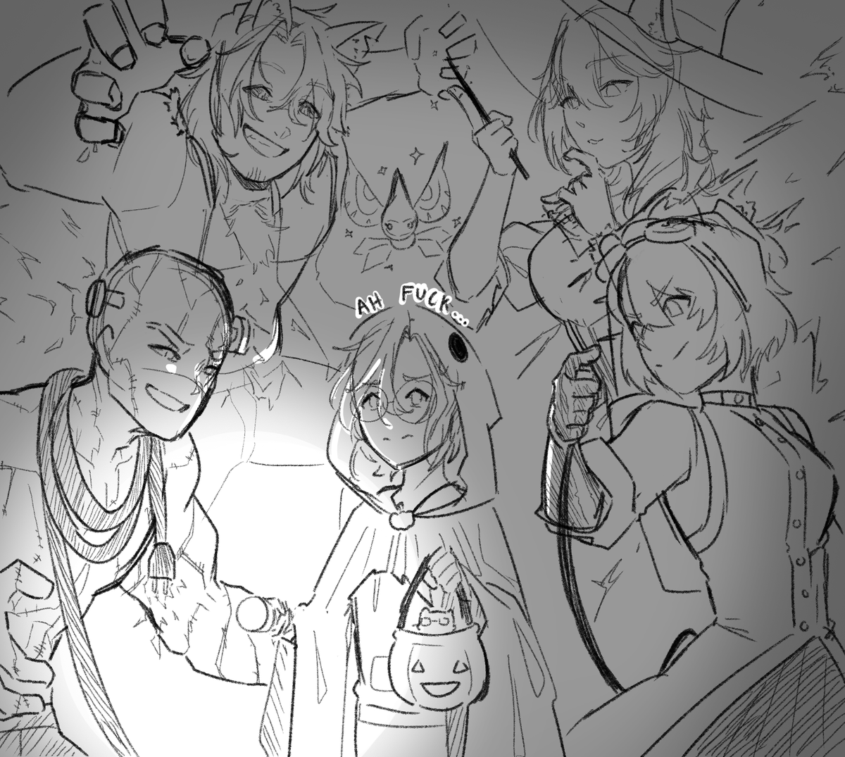 forgot to post this from stream a few days ago :D but heres a sketchy art for halloween i made for me and some friends
<a href="/TanisofTerra/">Tanis of Terra 💎🌎/ Stone Monk Vtuber</a> 
<a href="/Therofan_VT/">Therofan_VT | Re(V)elry ✨</a> 
<a href="/ThePidge05/">Pidge🧭Re(V)elry</a> 
<a href="/Reina_Yukimura/">Reina Yukimura 🦊❄️ | Re(V)elry</a>