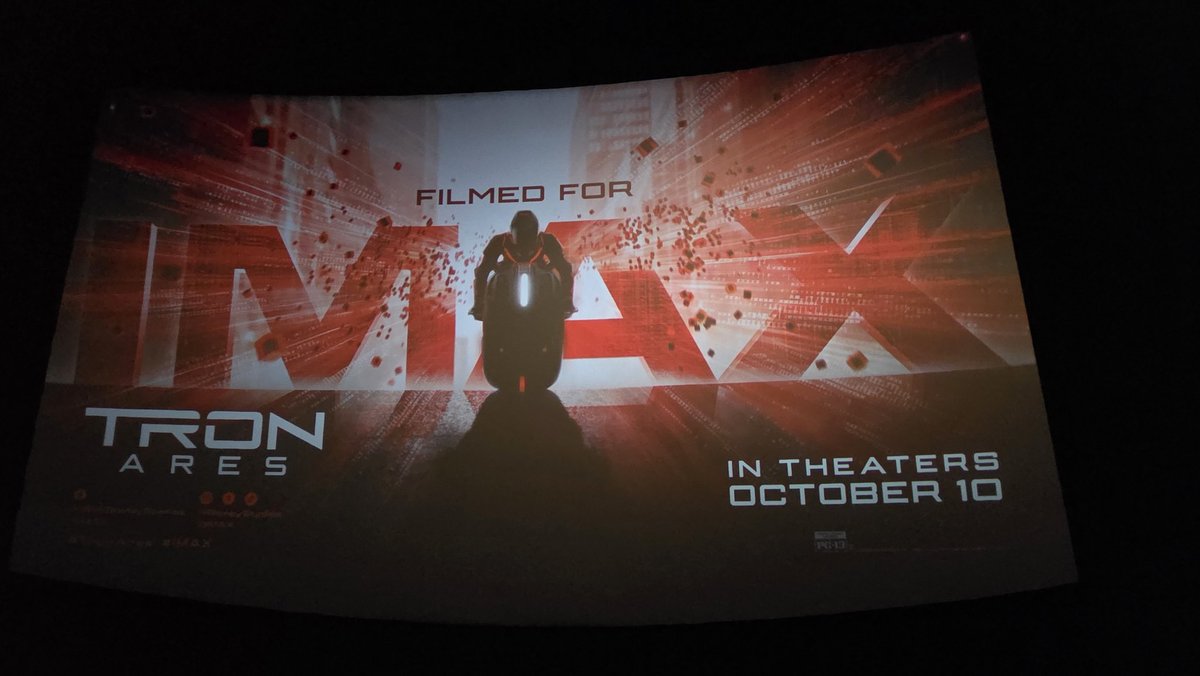 Tonight... TRON:ARES.

Let’s see how it goes.

Thanks to <a href="/AlliedGlobalMkg/">Allied Global Marketing</a> and <a href="/Disney/">Disney</a> for the screening. 

#imax #tronares