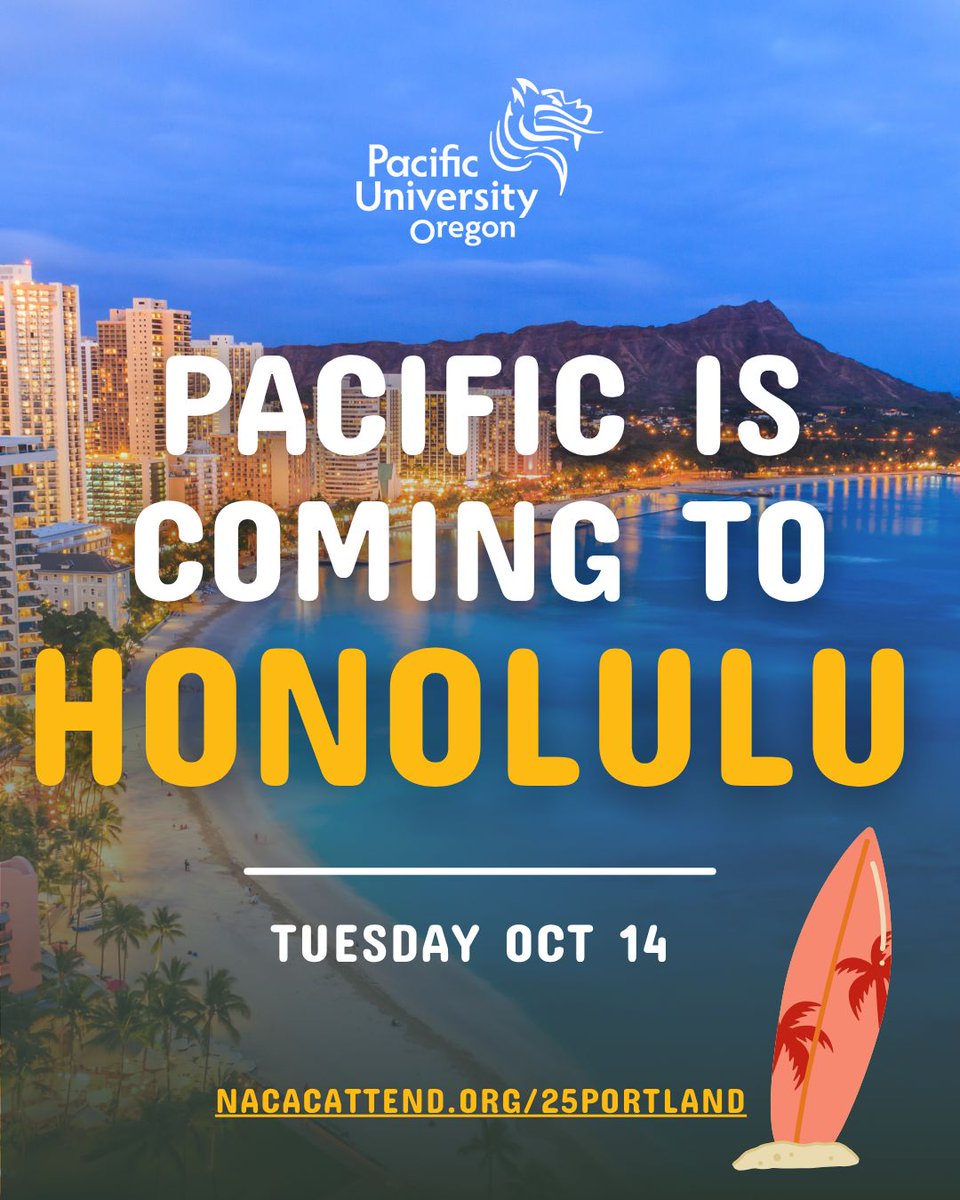 📍 Honolulu NACAC College Fair
🗓 Friday, October 14 
8:30 AM - 1130 AM
- OR -
5:00 PM - 8:00 PM
📍 Hawaii Convention Center
✅ Free • Bring a friend • Sign up → nacacattend.org/25honolulu