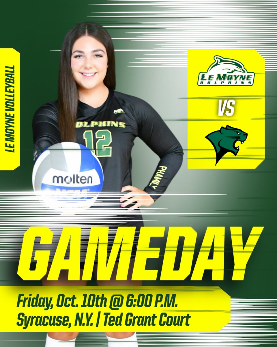 IT'S GAMEDAY‼️

We're back home to take on the Cougars!

#LetsGoPhins🐬

🆚 Chicago State University
⏰ 6:00 P.M.
🏟️ Syracuse, N.Y. | Ted Grant Court
📊 lemoynedolphins.com
📺 necfrontrow.com/game/13964