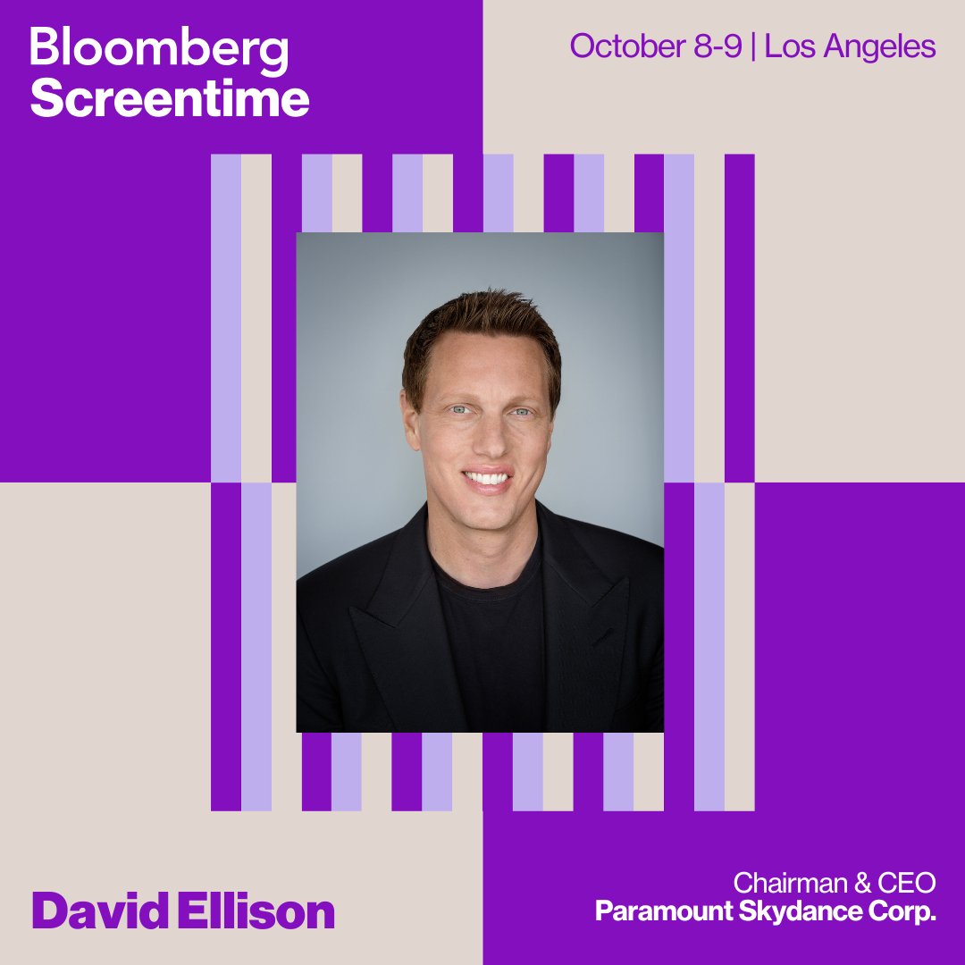 BloombergLive's tweet image. TOMORROW: Where is Paramount's Chairman & CEO David Ellison looking to make new deals? He talks with Host @Lucas_Shaw about his vision for the newly merged company at #BloombergScreentime.
Live at 9:50 AM PT!
bloom.bg/3IxMX8h