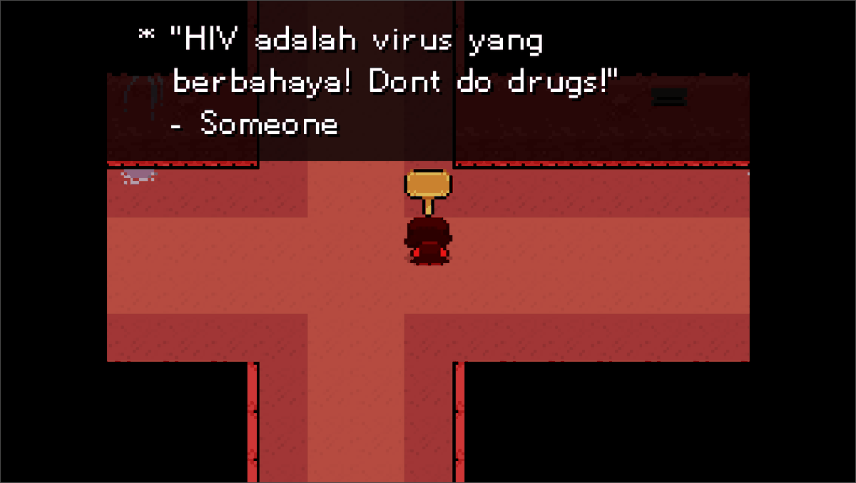 kusipera's tweet photo. Screenshot from our new JRPG game, dedicated for HIV/AIDS community! #TheRedRibbon #TRR #indiegame  #gamedev #game #jrpg #RPG #HIV #AIDS #ComingSoon https://t.co/MQomcucwAV