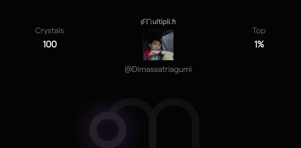 Dimassatriagumi's tweet photo. I'm in the top 1% with 100 crystals on Multipli! https://t.co/kwAXqDpUch
