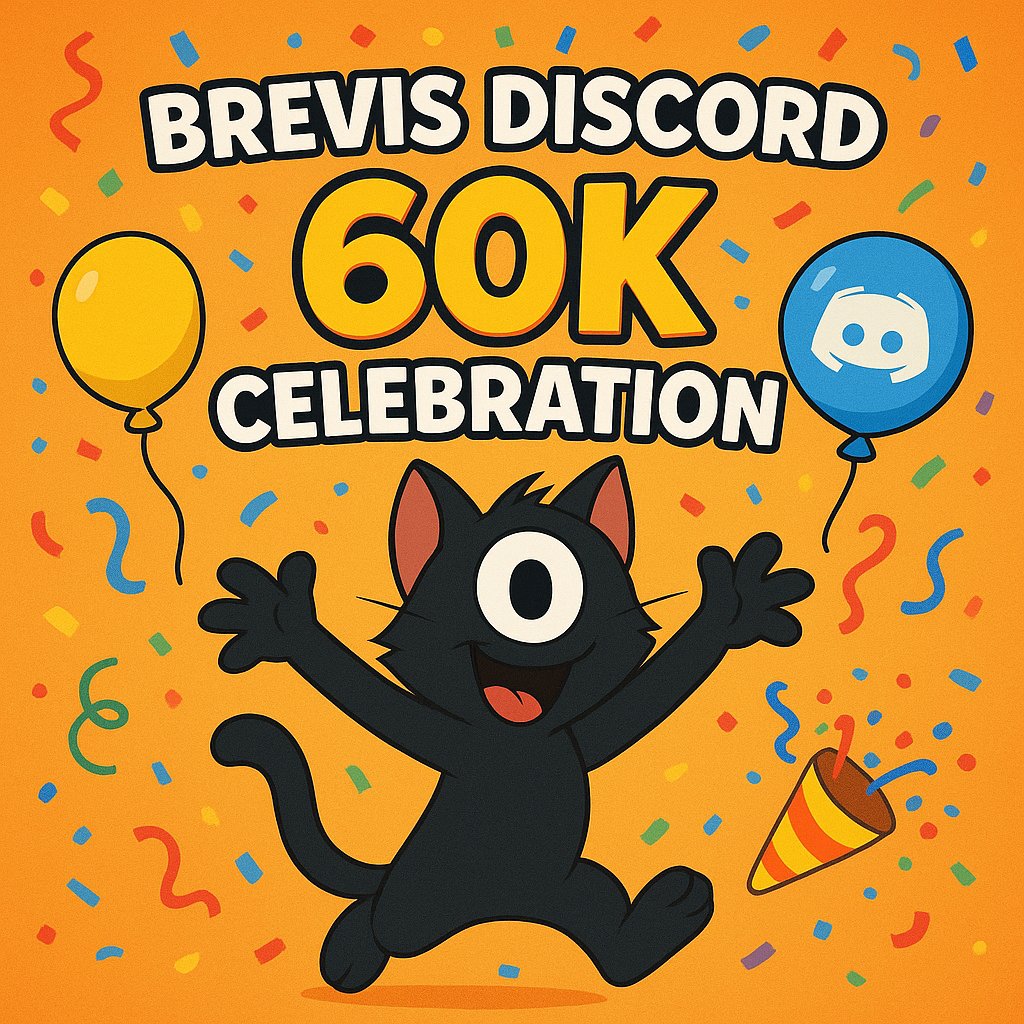 supannam002's tweet photo. Brevis just hit 60,000+ members on Discord!🎉🎉

join the celebration by creating your own poster featuring our mascot, ZKat and show the world what 60K strong looks like!
#Brevis60K #Brevis #Web3Community https://t.co/EaEhfTdZ4r