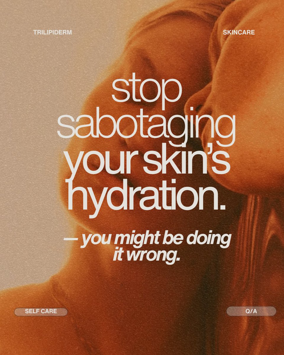 trilipiderm's tweet image. confusion between dry skin &amp;amp; dehydrated skin is real.
 dry = oil-lacking (skin type)
 dehydrated = water-lacking (skin state)
 your hydration routine should be as unique as your skin. 💧
 #skincare #skincareroutine #hydration #skinhealth #sciencebeauty #cleanbeauty