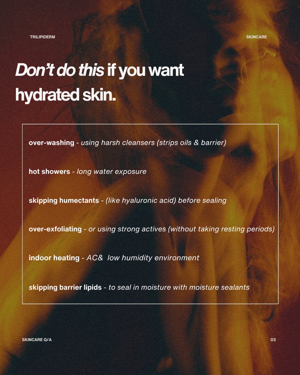 trilipiderm's tweet image. confusion between dry skin &amp;amp; dehydrated skin is real.
 dry = oil-lacking (skin type)
 dehydrated = water-lacking (skin state)
 your hydration routine should be as unique as your skin. 💧
 #skincare #skincareroutine #hydration #skinhealth #sciencebeauty #cleanbeauty