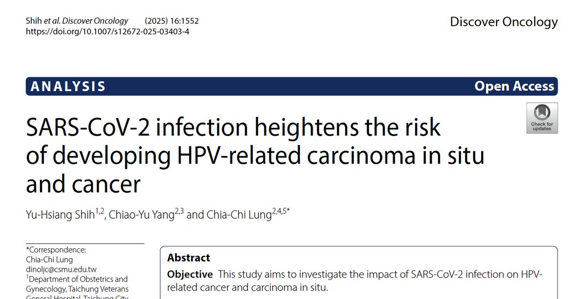 DrPatSoonShiong's tweet image. Studies now confirming that SARS-CoV-2 suppresses the immune system resulting in increase HPV-positive throat cancer. ANKTIVA trial ongoing to reverse this @cssifm. NK cells matter.
pubmed.ncbi.nlm.nih.gov/40813533/