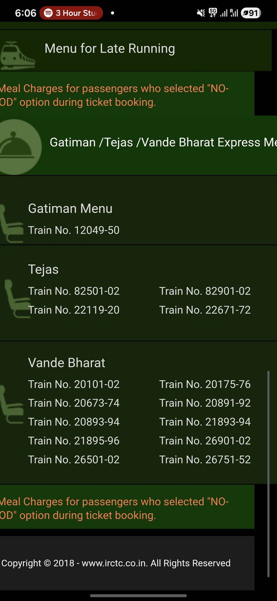 tarai_sambit53's tweet photo. @IRCTCofficial @eCateringIRCTC @EastCoastRail @RailwaySeva @RailMinIndia Food options for Vande Bharat express are not present in the chart for 20835-20836. Kindly update the same. https://t.co/zrKgKH3HRI