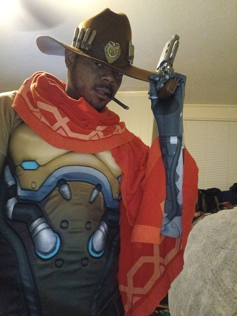 The_Real_Desboe's tweet photo. Heard its high noon 🔫🤠 sneak peak into one of the cosplays coming to my of this month. #nsfw #Overwatch2 #cassidy #bbc #contentcreator #onlyfans https://t.co/z25Xg7AhH9