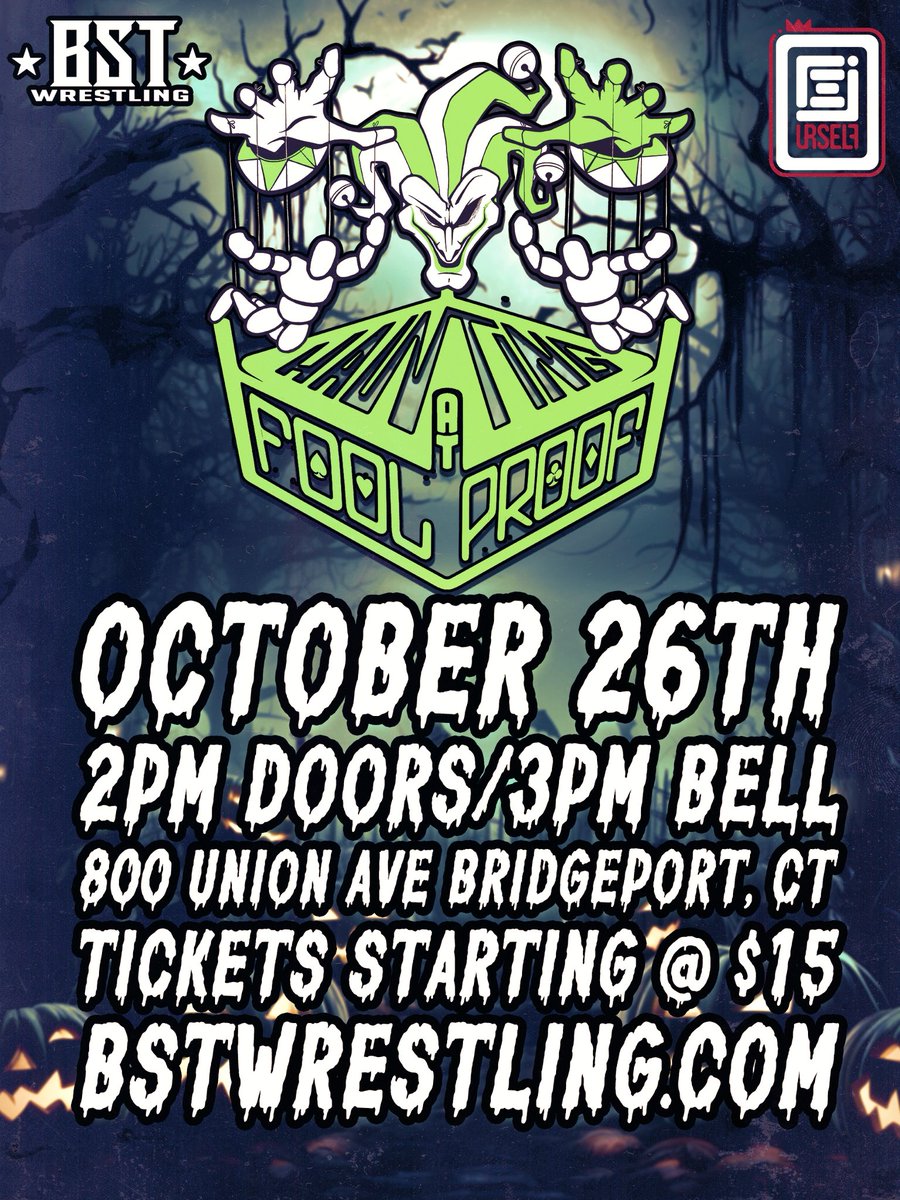 bstwrestling_'s tweet photo. Teams have come from all over the northeast to try dethroning Die Spora and end the insane run they’ve been on. After successfully defending the #TAGTEAMCHAMPIONSHIP  against the trio of Big Business the unstoppable unit that is Die Spora roll into #HAUNTINGatFOOLPROOF with one mission destroy everything moving. They face off against the debuting Shooter Boys the current CAP and Wrestling Open tag team champions! Shooter Boys are on fire tearing up the tag team division across the northeast looking to add more gold to their already impressive resume! A clash between two of the northeasts top tag teams is set with the #TAGTEAMCHAMPIONSHIP on the line! Don’t miss any of the action!

#DIESPORAvsSHOOTERBOYS #TAGTEAMCHAMPIONSHIP #DIEDIEDIEDIESPORA #bangbang #BSTWRESTLING #BSTxFOOLPROOF #BSTDebut #HAUNTINGatFOOLPROOF #HAUNTING

📍 Foolproof Brewing — 785 Union Ave, Bridgeport, CT
📆 Sunday, October 26th
🕠 Doors open at 2:00 PM
🎟️ Tickets available now at https://t.co/a0tTvkkUXS