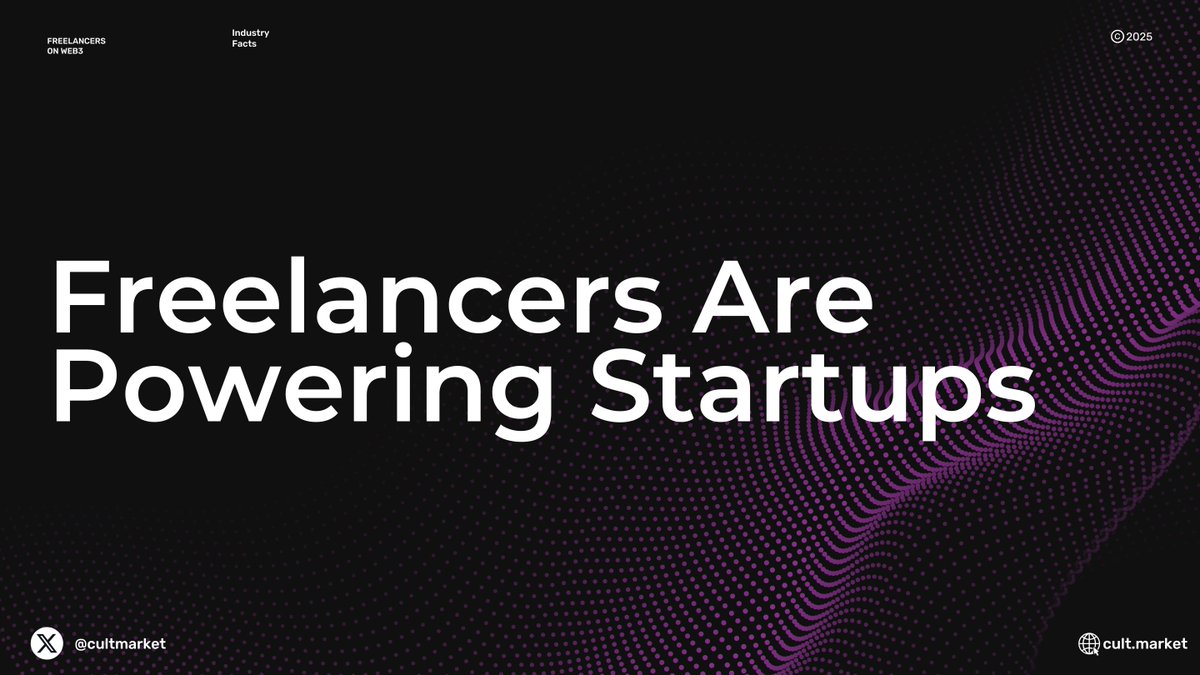 CultMarket's tweet image. Freelancers Are Powering Startups

💼 45% of Web3 startups rely primarily on freelancers and contractors instead of full-time hires.

Lean, flexible, and global, that’s the new startup model. 🌍

#FreelanceEconomy #Web3Startups #CultMarket