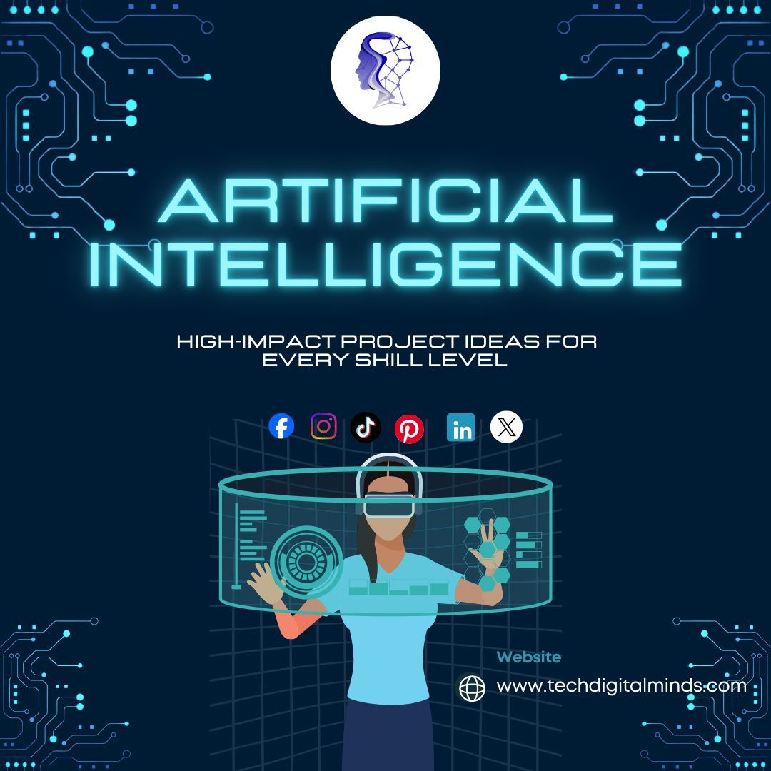 techdglminds's tweet image. 🚀 Step into the future with Artificial Intelligence!

Whether you’re a beginner or an expert, explore high-impact AI project ideas that will sharpen your skills.

#ArtificialIntelligence #AIProjects #TechInnovation #MachineLearning #AIForEveryone #FutureOfTech #TechDigitalMinds