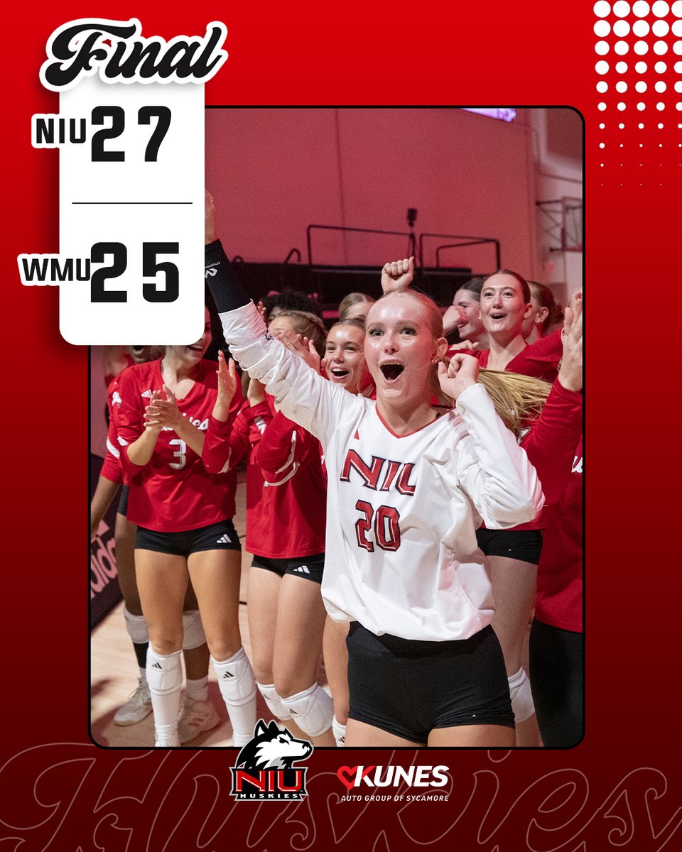 NIUVolleyball's tweet image. And that&apos;s a victory in Victor E. tonight!!!
Huskies sweep a back and fourth battle tonight.
#OnAMission