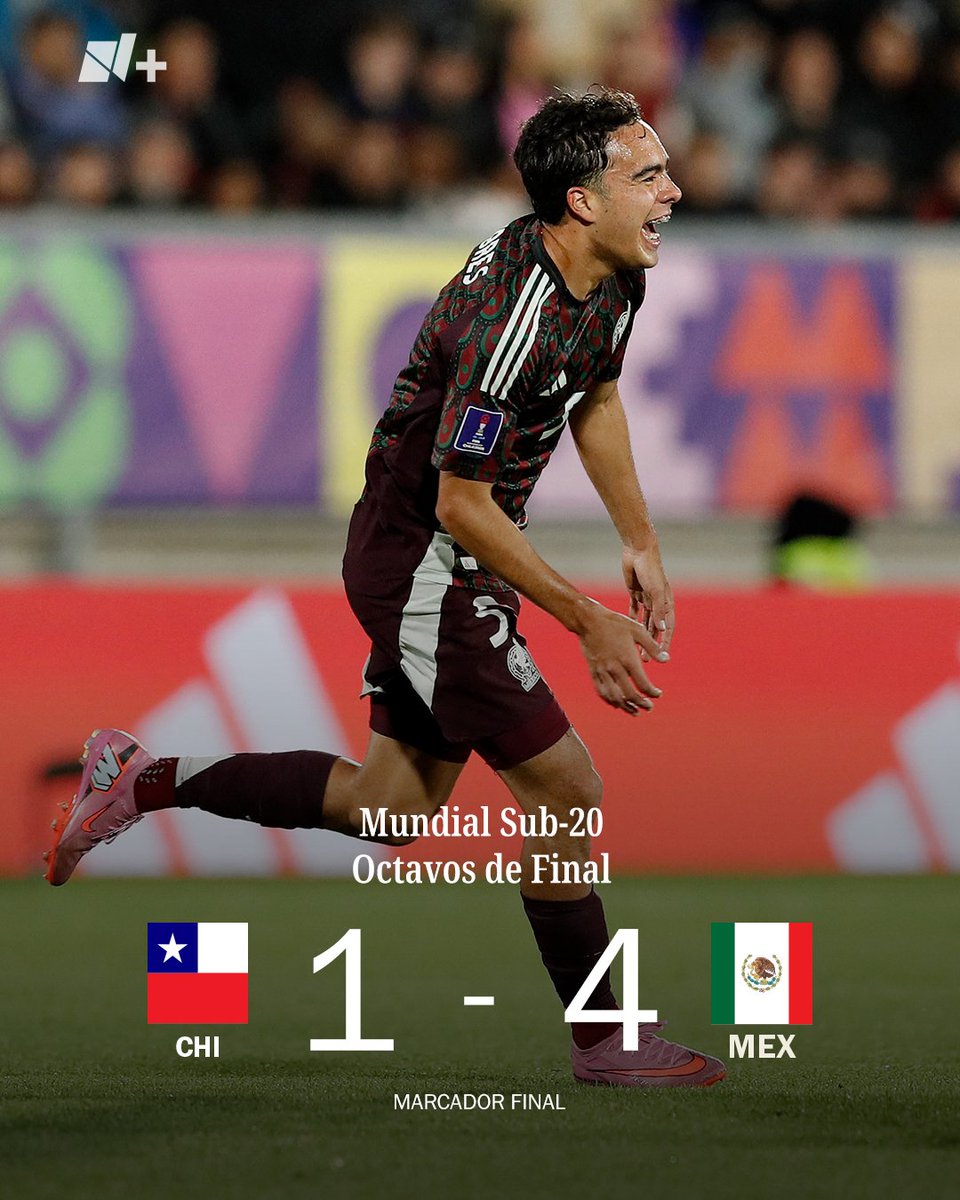 nmas's tweet image. #ÚltimaHora | La Selección Mexicana dominó el partido y venció 4-1 al cuadro de Chile en los Octavos de Final del Mundial Sub-20.

nmas.me/utsT50X8fUr
Foto: Reuters