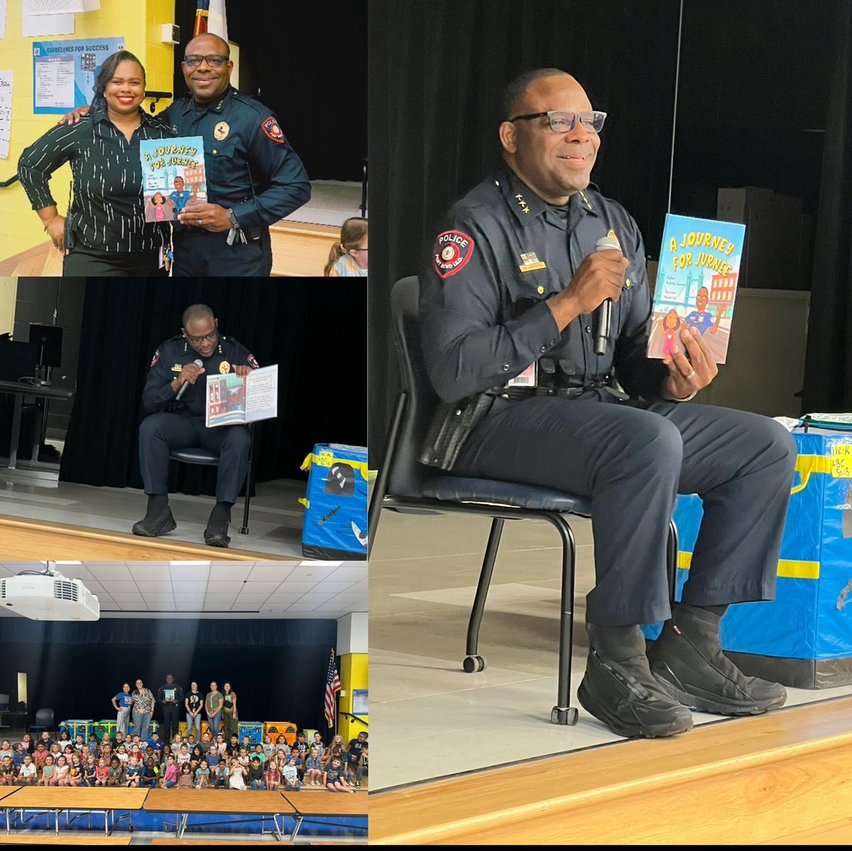 <a href="/FortBendISD/">Fort Bend ISD</a> Chief of Police, Chief Sanders visited @pge_cougarcubs Kindergarten students today as apart of our Service Sentinels. Our students learned about Chief Sanders journey to becoming a police officer.  🐾 #FBISDLevelUp #LeadthePAC <a href="/FortBendISDSupt/">Dr. Marc Smith</a>