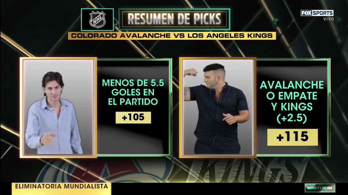 La actividad del hockey continúa y <a href="/LeChangaBets/">LeChanga</a> nos tiene el Under en el Avalanche 🆚 Kings 🏒

<a href="/ApuestaDoctor/">DoctorApuesta</a> se protege con la DO de Colorado y Kings (+2.5) 🤑

#MoneyLineShowFSMX