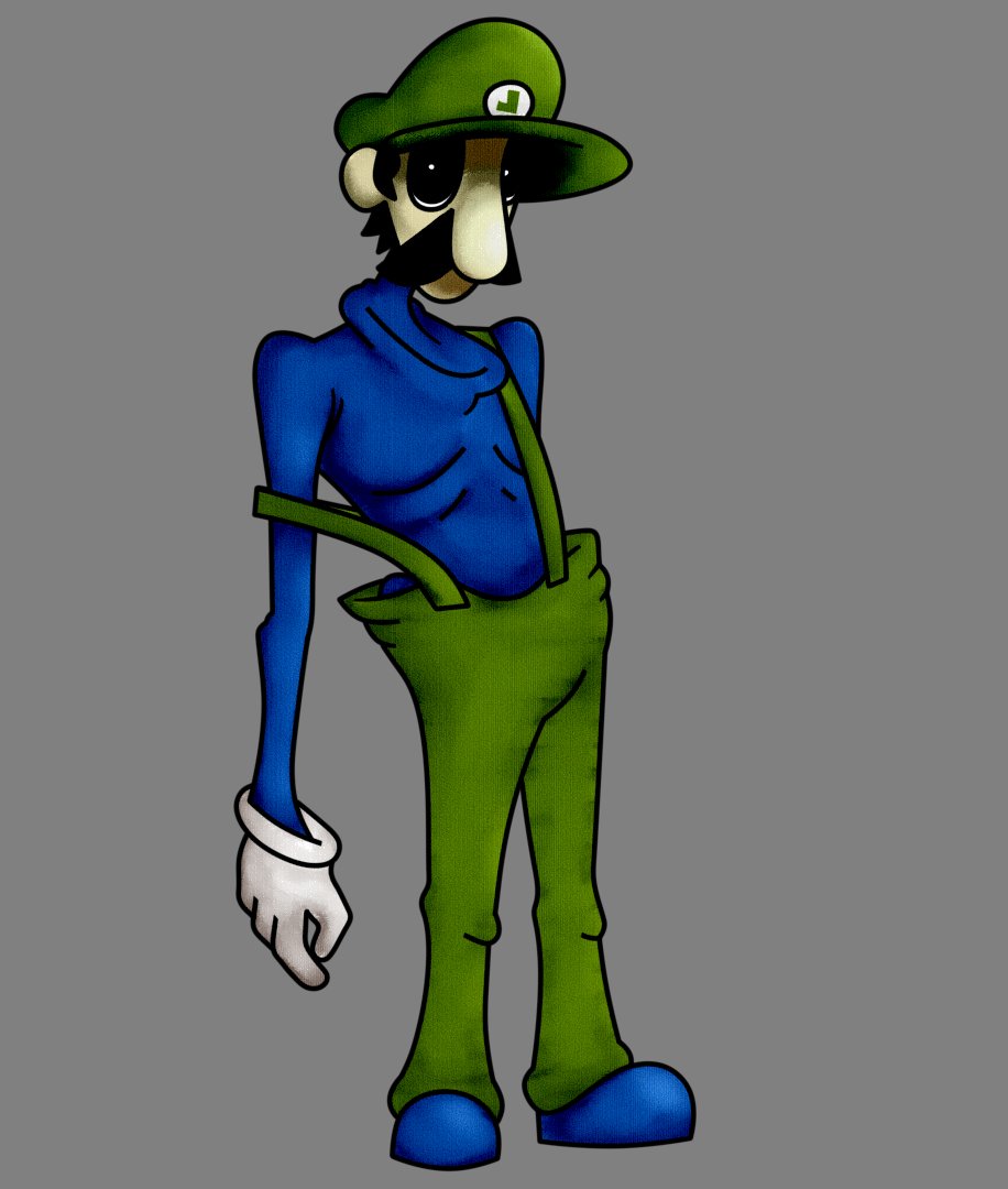 Not sure why I drew Player 2 Like this.. 

But I wanted to share it lol
#Marioexe #homebrew #exeoc