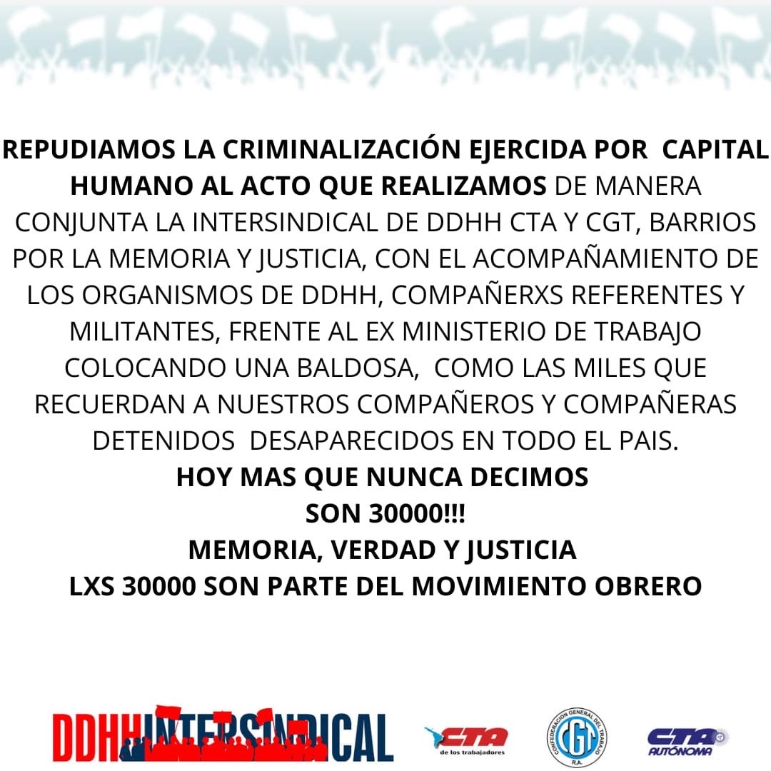 Memoria verdad y justicia. 
#Son30mil